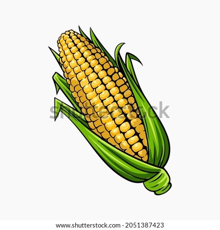 Corn Vector Illustration Cartoon Clipart Royalty-Free Stock Photo #2051387423