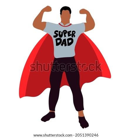 Super Dad Flat Design.  Super Dad sign. Happy Fathers Day design with super dad.