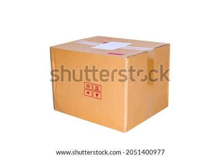 parcel crate box post for delivery shipping, cardboard paper carton box brown for packaging delivery, crate cargo paper box isolated on white
