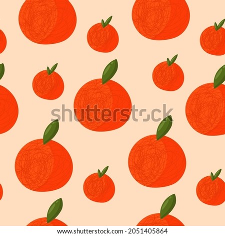 
Seamless pattern with citrus tangerines