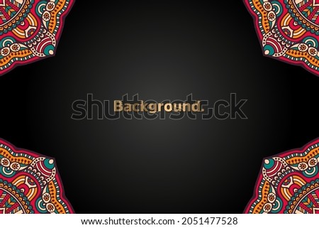 Luxury colorful background with mandala border
