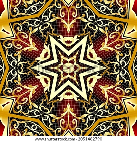 illustration background with frame and royal gold(en) pattern