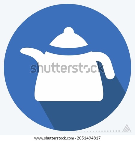 Icon Coffee Bottle - Long Shadow Style - Simple illustration, Editable stroke, Design template vector, Good for prints, posters, advertisements, announcements, info graphics, etc.