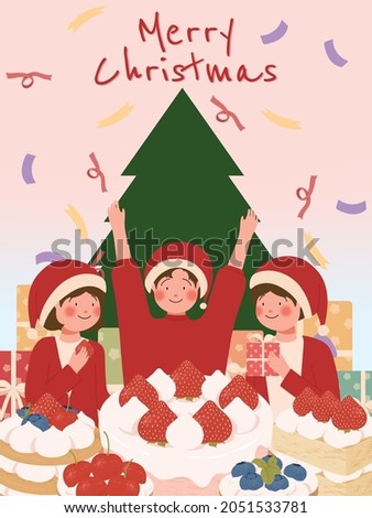 Christmas cards template with cartoon character