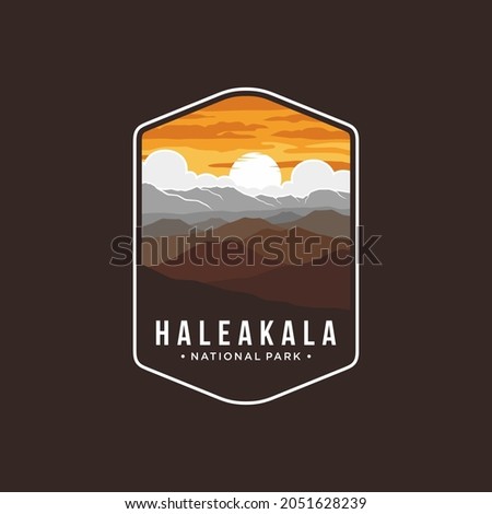 Haleakala National Park Emblem patch logo illustration on dark background