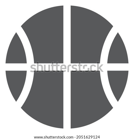 Basketball ball icon. Flat vector illustration in black on white background.