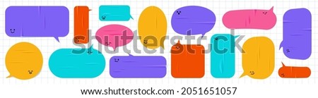 Modern grunge sticker for collage. Speech bubble with realistic texture. Png emotional message. Vector illustration. Royalty-Free Stock Photo #2051651057