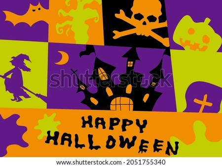 illustration of Halloween icons Halloween background