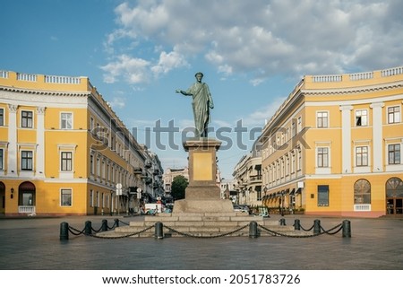 Monument to Duke de Richelieu in Odessa, Ukraine. Landmark of Odessa Royalty-Free Stock Photo #2051783726