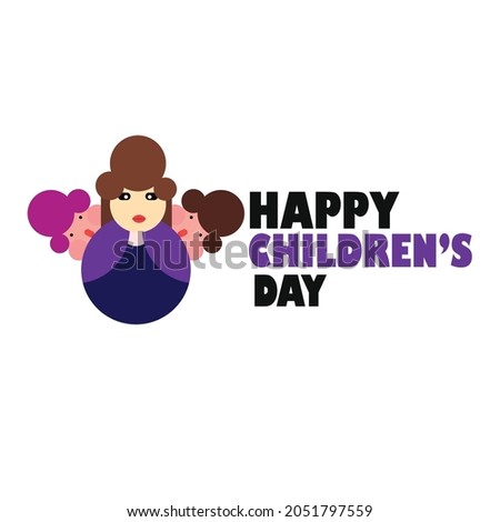 Illustration of concept World Children's Day  with white background. great for greeting card, logo and icon