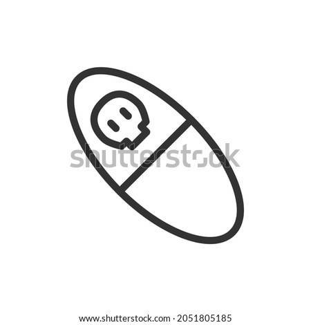 Premium poison line icon for app, web and UI. Vector stroke sign isolated on a white background. Outline icon of poison in trendy style.