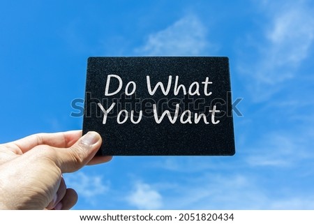 "Do What You Want" card with clouds and sky background