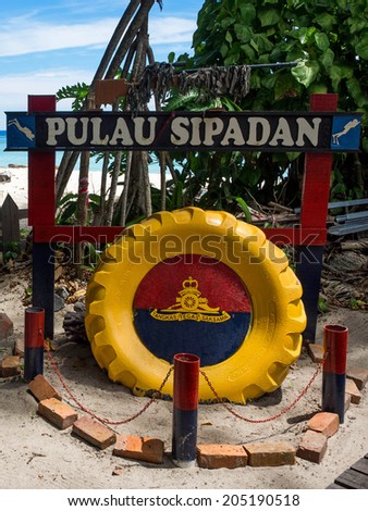 Sign at Sipadan Island in Sabah, East Malaysia. 