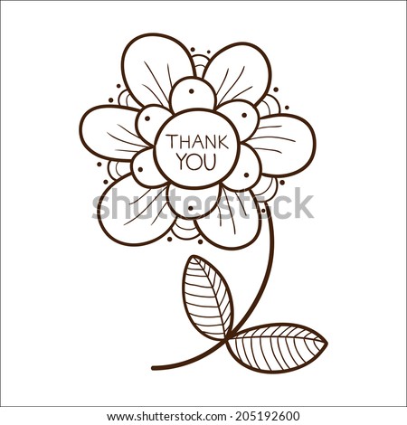 Flower with thank you text. 