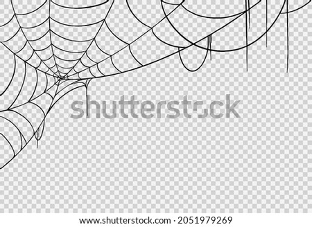 Halloween party background with spiderwebs isolated png or transparent texture,blank space for text,element template for poster,brochures, online advertising,vector illustration 