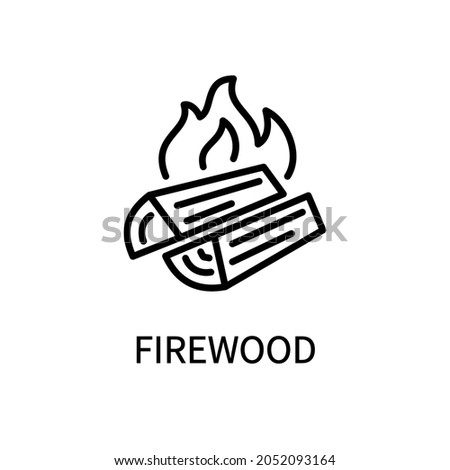 Line Icon Firewood In Simple Style. Vector sign in a simple style isolated on a white background. Royalty-Free Stock Photo #2052093164