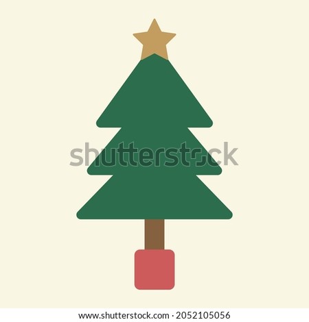 Clip Art Of A Simple And Cute Christmas Tree