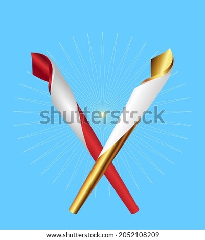 Vector illustration of two torches without flames