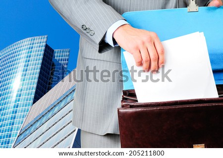 Blank form of the contract in male hands