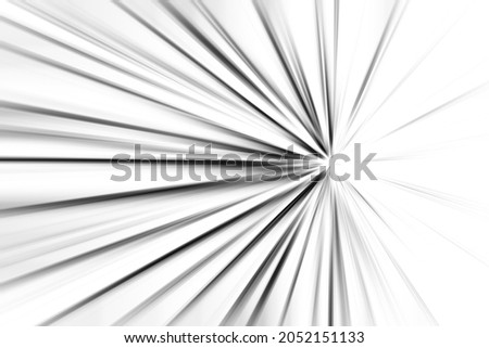 Black line as speed movement or explosion or zoom usage on white background