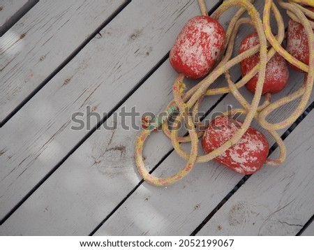 fishing nets on wooden floor, boone fencing 