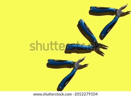 three pasatizhi on a yellow background. DIY repair concept Royalty-Free Stock Photo #2052279104