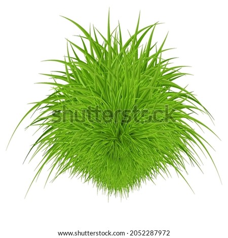 Green Grass Element as a Natural Symbol of Ecology and Clean Energy Icon. Eco-Friendly Styled Element for Natural Products on White Background