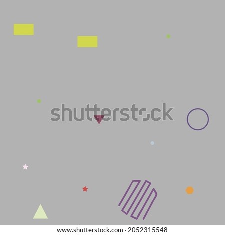 Yellow Orange Blue Digital Geometrical Art Illustration. Green Violet Simple Vector Design Pic. Pink Multicolor Grey Ornamental Fabrics. Red Purple Colorful Modern Hipster Style Background.