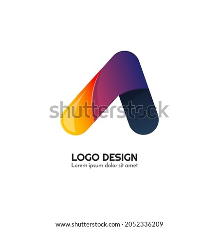 related design logo with colorful geometric shapes vector