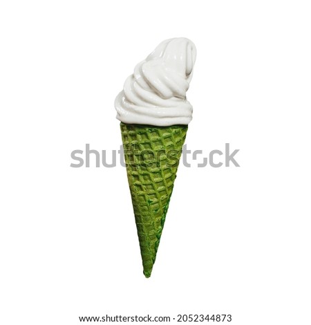 
Waffle cone on white background