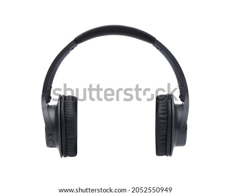 Front view of Wireless Over-Ear (full size) headphones isolated on white background clipping path. Royalty-Free Stock Photo #2052550949