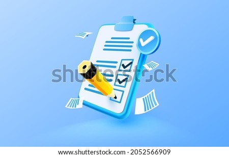 Clipboard communication, management service page, business paper. Vector illustration Royalty-Free Stock Photo #2052566909