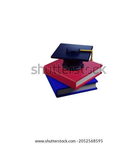 stack of book in 3d render, no background