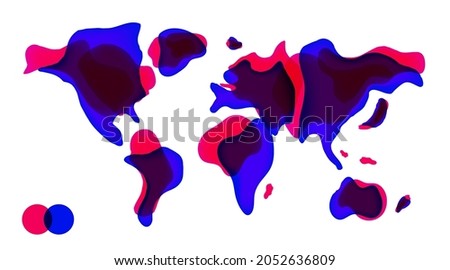 Liquid Shaped World Map. Lava lamp continents.