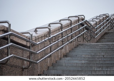 Stairs with railings urban environment