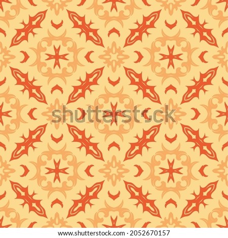 Three colors pattern ornament shape. Simple seamless abstract background