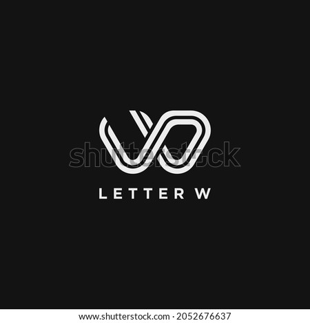 Letter W logo design. Linear creative minimal monochrome monogram symbol. Universal elegant vector sign design. Premium business logotype. Graphic alphabet symbol for corporate business identity