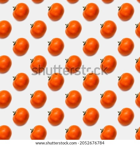 Red tomatoes seamless pattern on a white background.
