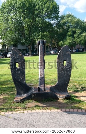 Old anchor in the port of Alexandria on the Potomac River