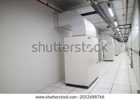 Air Handling Unit Room Complete With Raised Floor and Dehumidifier Unit Royalty-Free Stock Photo #2052688766