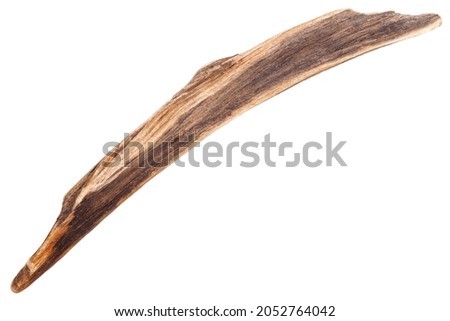 Piece of driftwood isolated on white background.