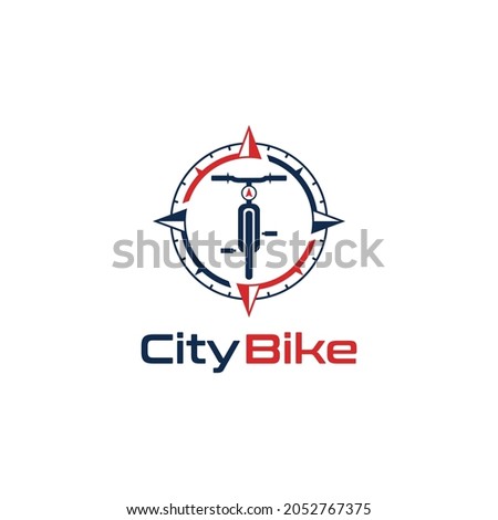 city bike compass logo design 