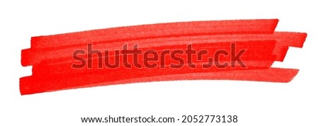 highlight pen brush red for marker, highlighter brush marking for headline, scribble mark stroke of highlighted pen