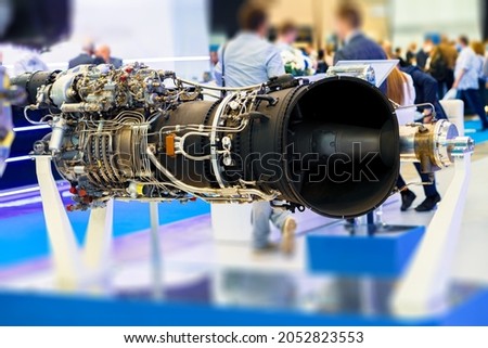Turboprop engine. Installed on aircraft for various purposes. Royalty-Free Stock Photo #2052823553