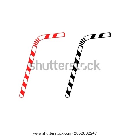 Straws, great design for any purposes. Straws plastic vector icon on white background. Vector set. Royalty-Free Stock Photo #2052832247