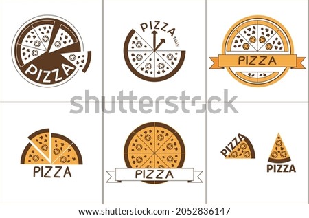 pizza logo in brown and yellow