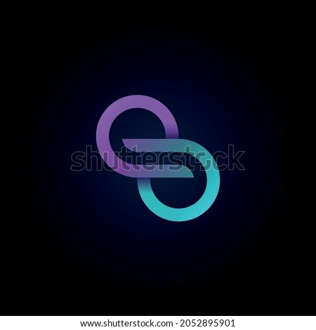 G and S letters corporate stylish infinity shape blue violet logo design