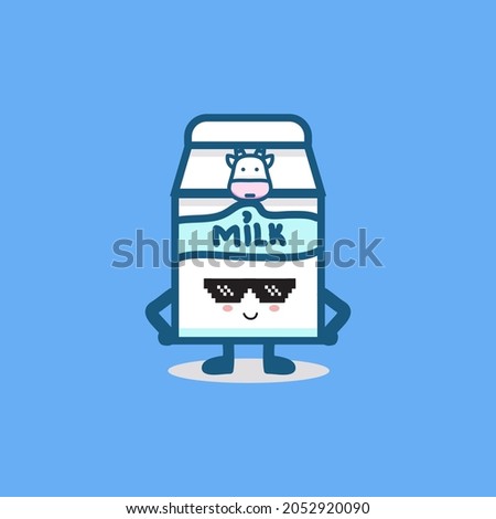Happy Milk Cartoon with many Expression vector, mascot,clip art.