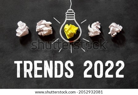 trends 2022, text on red background. white letters Royalty-Free Stock Photo #2052932081