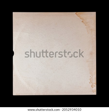 Mockup of vinyl music disc. Music lp retro vinyl disc template. Old Vinyl CD Record Cover Package Envelope. Black Scratched Shabby Paper Cardboard Square Texture. 